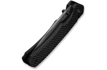 Image of CIVIVI Button Lock Brazen Flipper &amp; Thumb Stud Knife Twill Carbon Fiber Overlay On Black G10 Handle 3.46inch Damascus Blade