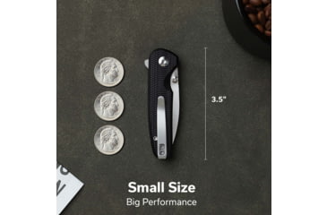 Image of CIVIVI Mini Shakan Flipper &amp; Thumb Stud &amp; Button Lock Knife Ripple Patterned Black Aluminum Handle 2.48inch Satin Finished Nitro-v Blade