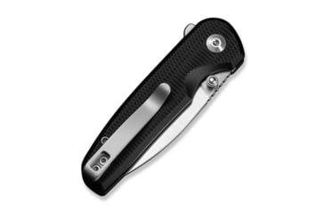 Image of CIVIVI Mini Shakan Flipper &amp; Thumb Stud &amp; Button Lock Knife Ripple Patterned Black Aluminum Handle 2.48inch Satin Finished Nitro-v Blade
