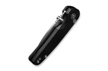 Image of CIVIVI Mini Shakan Flipper &amp; Thumb Stud &amp; Button Lock Knife Ripple Patterned Black Aluminum Handle 2.48inch Satin Finished Nitro-v Blade