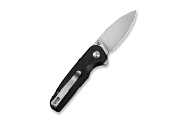 Image of CIVIVI Mini Shakan Flipper &amp; Thumb Stud &amp; Button Lock Knife Ripple Patterned Black Aluminum Handle 2.48inch Satin Finished Nitro-v Blade