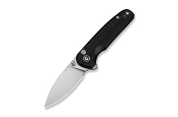 Image of CIVIVI Mini Shakan Flipper &amp; Thumb Stud &amp; Button Lock Knife Ripple Patterned Black Aluminum Handle 2.48inch Satin Finished Nitro-v Blade
