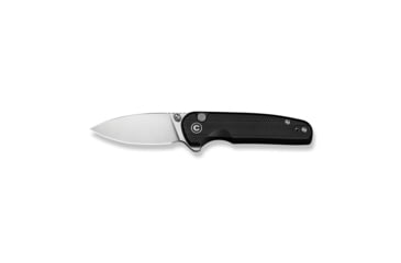 Image of CIVIVI Mini Shakan Flipper &amp; Thumb Stud &amp; Button Lock Knife Ripple Patterned Black Aluminum Handle 2.48inch Satin Finished Nitro-v Blade