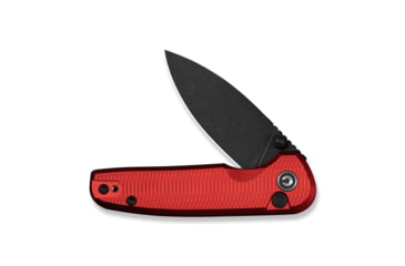 Image of CIVIVI Mini Shakan Flipper &amp; Thumb Stud &amp; Button Lock Knife Ripple Patterned Red Aluminum Handle 2.48inch Black Stonewashed Nitro-v Blade