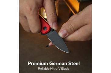 Image of CIVIVI Mini Shakan Flipper &amp; Thumb Stud &amp; Button Lock Knife Ripple Patterned Red Aluminum Handle 2.48inch Black Stonewashed Nitro-v Blade