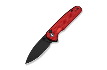 Image of CIVIVI Mini Shakan Flipper &amp; Thumb Stud &amp; Button Lock Knife Ripple Patterned Red Aluminum Handle 2.48inch Black Stonewashed Nitro-v Blade