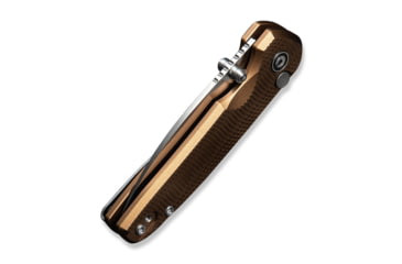 Image of CIVIVI Mini Shakan Flipper &amp; Thumb Stud &amp; Button Lock Knife Ripple Patterned Coyote Brown Aluminum Handle 2.48inch Satin Finished Nitro-v Blade