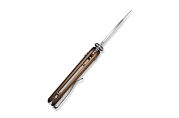 Image of CIVIVI Mini Shakan Flipper &amp; Thumb Stud &amp; Button Lock Knife Ripple Patterned Coyote Brown Aluminum Handle 2.48inch Satin Finished Nitro-v Blade