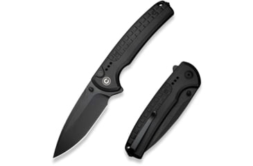 Image of CIVIVI Sentinel Strike Ii Flipper &amp; Thumb Stud &amp; Button Lock Knife Black Aluminum Handle With Black Frn Integral Spacer