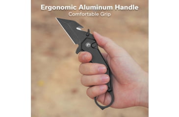 Image of CIVIVI Amaroq Flipper &amp; Thumb Stud &amp; Button Lock Knife Black Aluminum Handle 2.11inch Black Stonewashed Nitro-v Blade