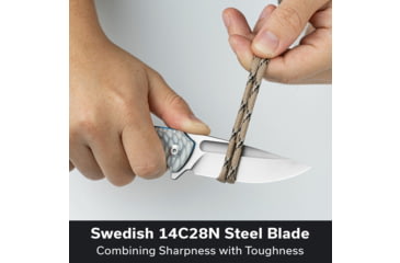Image of CIVIVI Voidflare Flipper Knife Greyish White Resin Handle With Scale Pattern 2.92inch Satin Finished 14c28n Blade