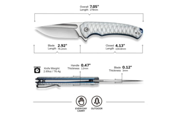 Image of CIVIVI Voidflare Folding Knife, 2.92 in, 14C28N, Drop Point Blade, Greyish White Resin Handle, C24040-2