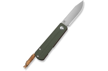 Image of CIVIVI Slippy Sendy Slip Joint Knife Milled Green &amp; Red G10 Handle 2.81inch Satin Finished Nitro-v Blade C24075b-1, With Brown Leather Lanyard Attached