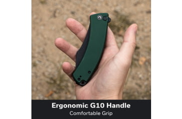 Image of CIVIVI Outlaw Muk Flipper &amp; Button Lock Knife Teal Green G10 Handle 3.47inch Black Stonewashed 14c28n Blade