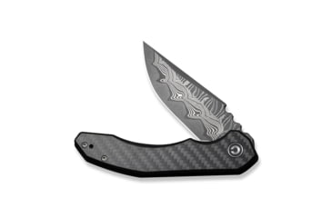 Image of CIVIVI Bluetick Assisted Opening Folding Knife, 3.47in, Damascus, Drop Point, G10/Carbon Fiber Handle, Gray, C23050-DS2