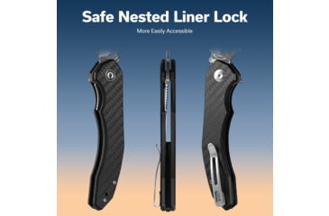 Image of CIVIVI Bluetick Flipper Knife Carbon Fiber Overlay On Black G10 Handle