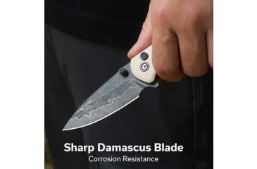 Image of CIVIVI Faeger Flipper &amp; Thumb Stud &amp; Button Lock Knife Milled Ivory G10 Handle