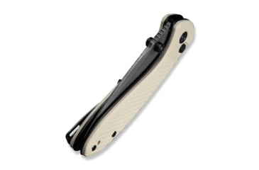 Image of CIVIVI Faeger Assisted Opening Folding Knife, 2.98in, Damascus, Drop Point, G10 Ivory Handle, Black, C24031-DS1