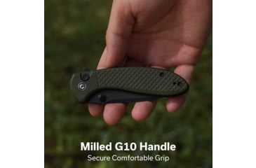 Image of CIVIVI Faeger Flipper &amp; Thumb Stud &amp; Button Lock Knife Milled Od Green G10 Handle