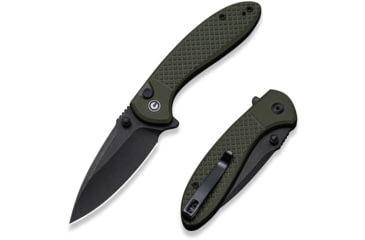 Image of CIVIVI Faeger Flipper &amp; Thumb Stud &amp; Button Lock Knife Milled Od Green G10 Handle