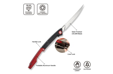 Image of Civivi Knife Shawka 5.81 Black Red Folding Fillet Knife