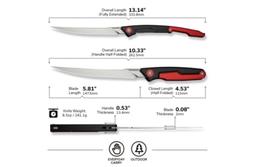 Image of Civivi Knife Shawka 5.81 Black Red Folding Fillet Knife