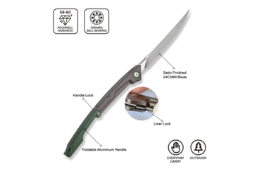 Image of Civivi Knife Shawka 5.81 Grey Green Folding Fillet Knf