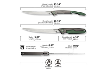 Image of Civivi Knife Shawka 5.81 Grey Green Folding Fillet Knf