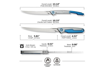 Image of Civivi Knife Shawka 5.81 Silver Blue Folding Fillet Knf