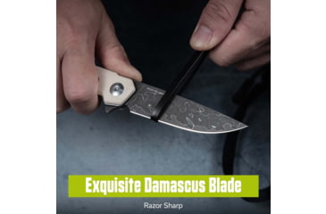 Image of CIVIVI Navo Flipper Knife Ivory G10 Handle 3.25inch Damascus Blade