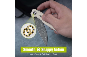 Image of CIVIVI Navo Flipper Knife Ivory G10 Handle 3.25inch Damascus Blade