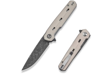 Image of CIVIVI Navo Flipper Knife Ivory G10 Handle 3.25inch Damascus Blade