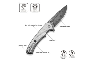 Image of CIVIVI Voidflare Flipper Knife G10 With Aluminum Foil Handle 2.92inch Damascus Blade