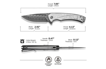 Image of CIVIVI Voidflare Flipper Knife G10 With Aluminum Foil Handle 2.92inch Damascus Blade