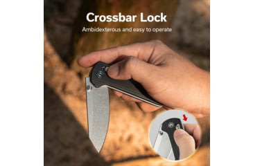 Image of CIVIVI Yonder Thumb Stud &amp; Crossbar Lock Knife Black G10 Handle
