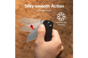 Image of CIVIVI Yonder Thumb Stud &amp; Crossbar Lock Knife Black G10 Handle