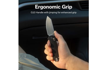 Image of CIVIVI Yonder Thumb Stud &amp; Crossbar Lock Knife Black G10 Handle