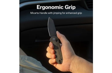Image of CIVIVI Yonder Thumb Stud &amp; Crossbar Lock Knife Dark Green Canvas Micarta Handle