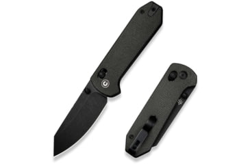 Image of CIVIVI Yonder Thumb Stud &amp; Crossbar Lock Knife Dark Green Canvas Micarta Handle
