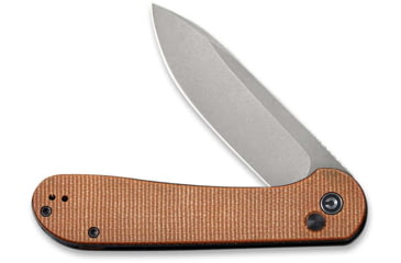 Image of CIVIVI Elementum Folding Knife, 3.47in, Carbon Steel, Micarta Handle, Brown/Gray, C2103D