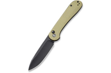 Image of CIVIVI Elementum Folding Knife, 3.47in, Carbon Steel, Micarta Handle, Olive/Black, C2103B
