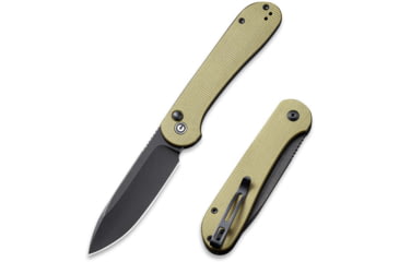 Image of CIVIVI Elementum Folding Knife, 3.47in, Carbon Steel, Micarta Handle, Olive/Black, C2103B