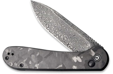 Image of CIVIVI Elementum Folding Knife, 3.47in, Damascus Blade, Carbon Fiber/Steel Handle, Marble/Black, C2103DS3