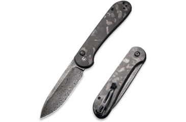 Image of CIVIVI Elementum Folding Knife, 3.47in, Damascus Blade, Carbon Fiber/Steel Handle, Marble/Black, C2103DS3