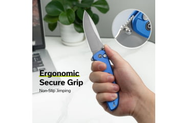 Image of CIVIVI Hyperpulse Flipper &amp; Thumb Stud &amp; Button Lock Knife Aluminum Handle 3.5inch 14c28n Blade C23087a-2 - C23087A-2