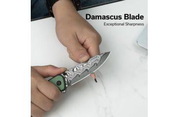 Image of CIVIVI Hyperpulse Flipper &amp; Thumb Stud &amp; Button Lock Knife Aluminum Handle 3.5inch Damascus Blade C23087a-ds1 - C23087A-DS1