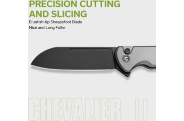 Image of CIVIVI Chevalier Folding Knife, 3.4in, Carbon Steel, Sheepsfoot Blade, Aluminum Gray Handle, C20022B3
