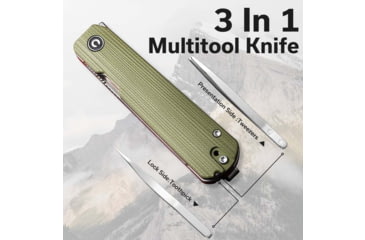 Image of Civivi Sendy Flipper Assisted Opening Folding Knife 2.83 in, Nitro-V, Spey Point Blade, G10 Green/Red Handle, C21004B1CP