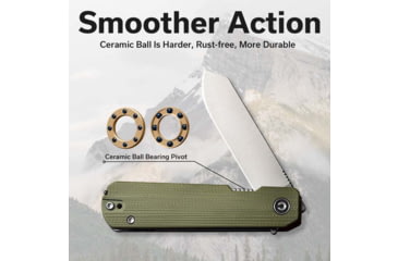 Image of Civivi Sendy Flipper Assisted Opening Folding Knife 2.83 in, Nitro-V, Spey Point Blade, G10 Green/Red Handle, C21004B1CP