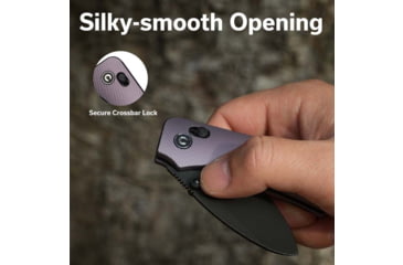 Image of Civivi Knives Baby Banter 2 2.34: Folding Drop Point Plain Black Stonewashed Nitro-V Steel Blade, Purple Textured Aluminum Handle,C23074-2